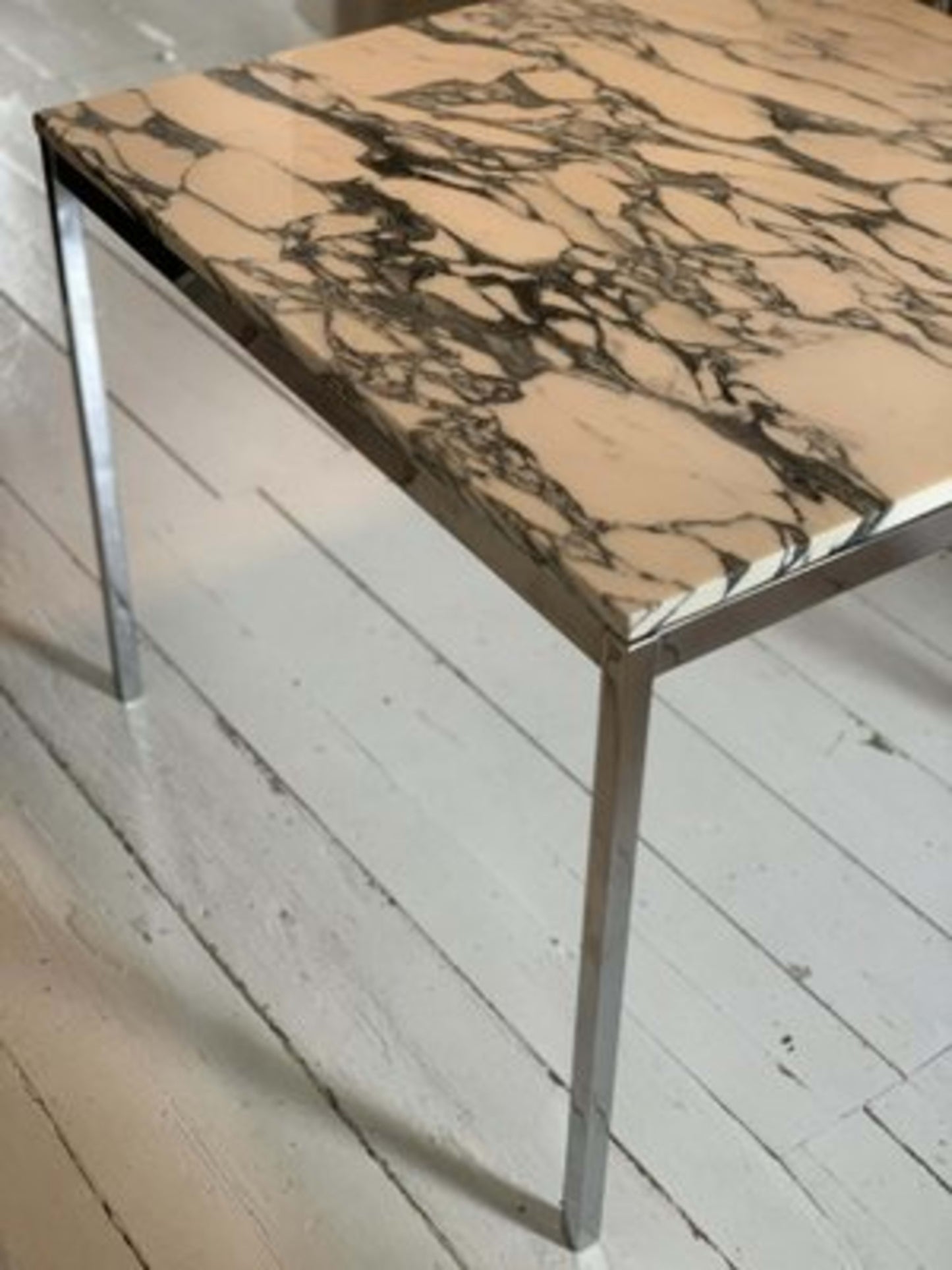Vintage Esstisch von Florence Knoll Bassett für Knoll International, Marmor Chromfuß