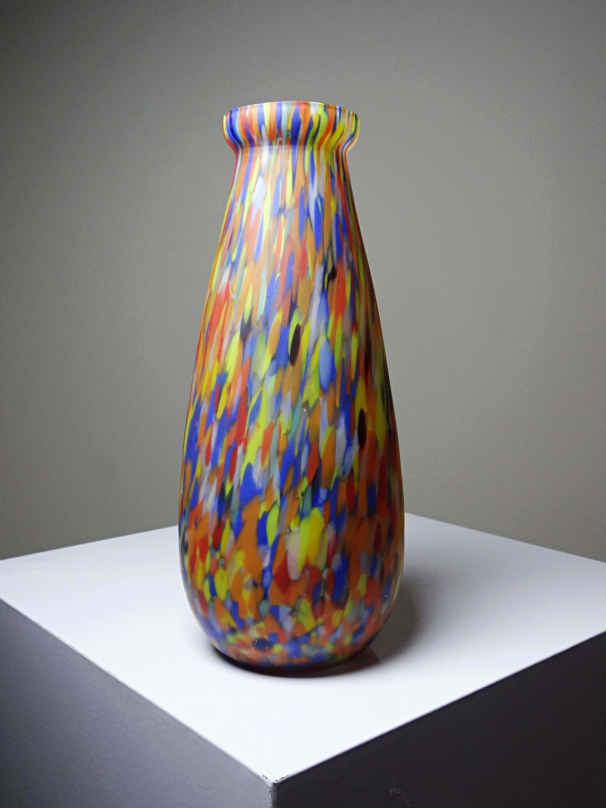 Vintage Vase Art Déco von Clichy-Legras, jaspiertes Glas