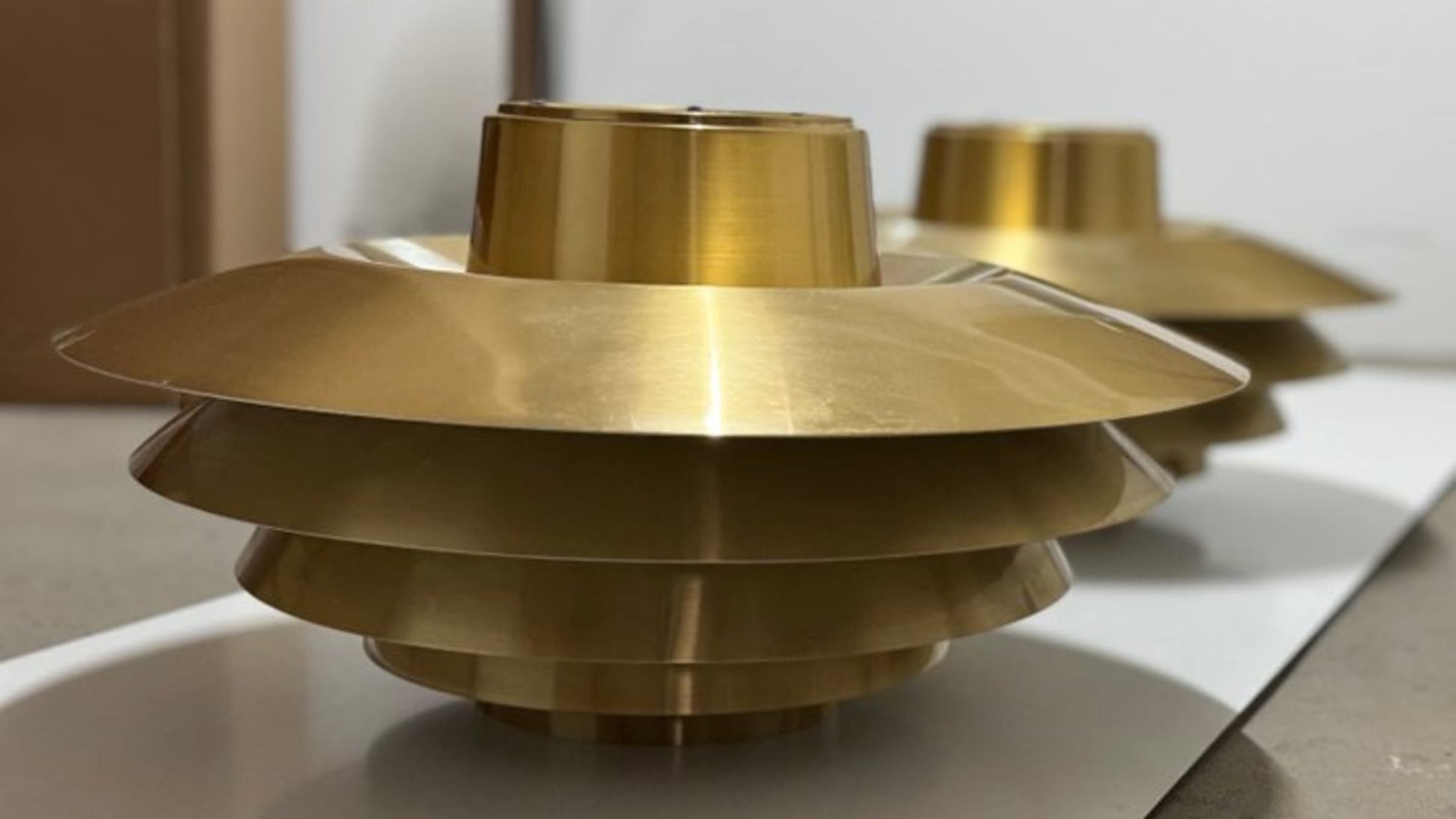 Vintage Deckenleuchte Verona von Svend Middelboe für Nordisk Solar Set von 2 Messing