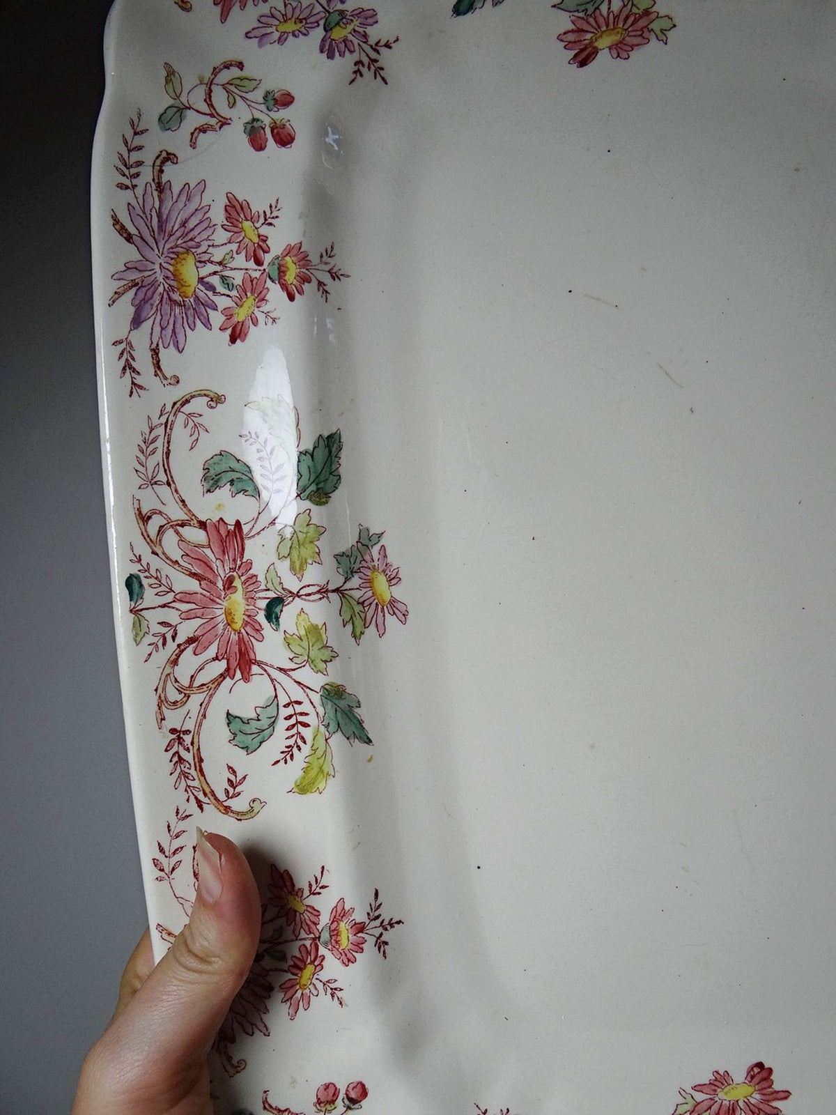 Vintage Servierplatte "Pâquerettes" von Longchamp, Art Nouveau