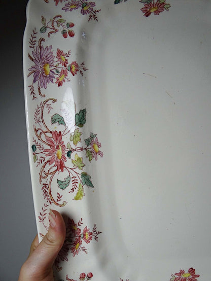 Vintage Servierplatte "Pâquerettes" von Longchamp, Art Nouveau