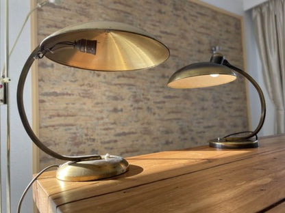 Vintage Tischlampe President 6750 von Christian Dell für Kaiser Idell Set von 2 Gold