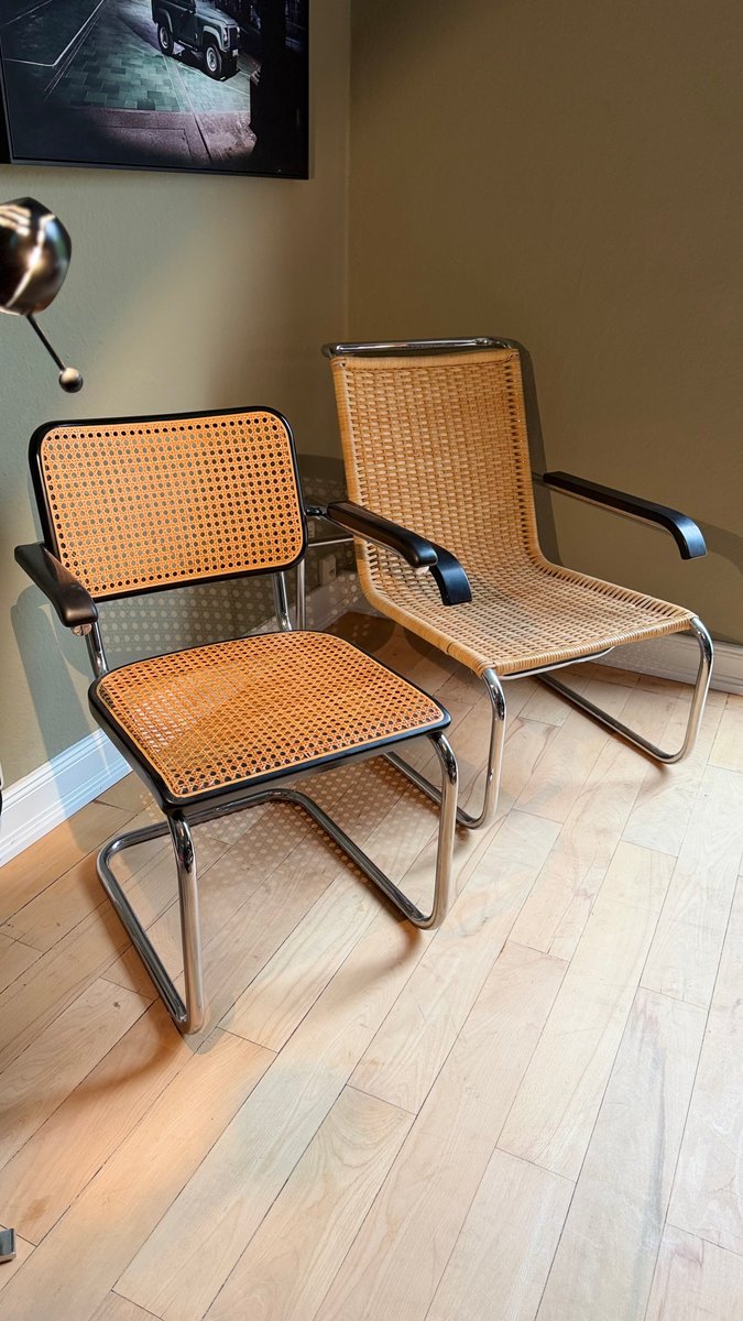Set von 2 Stühle B35 und B64 von Marcel Breuer für Thonet