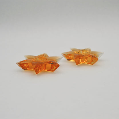 Vintage Kerzenhalter Sterne aus Glas in Orange