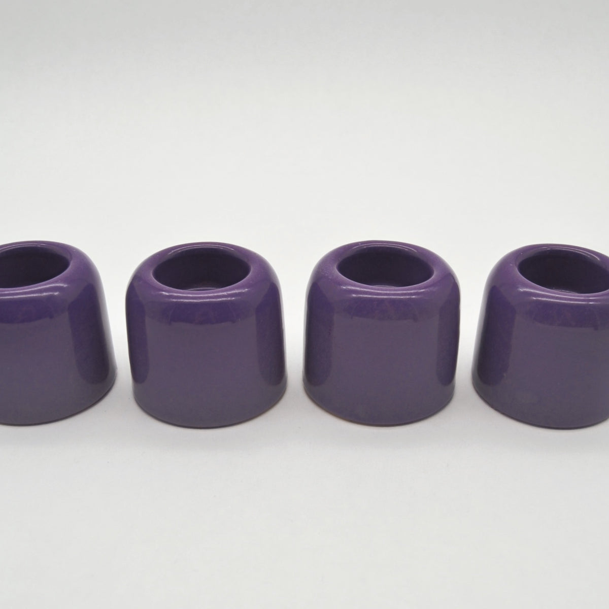 Vintage Tealight Holder Stoneware Purple