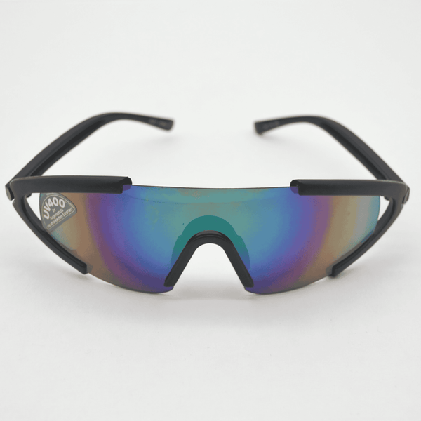 Lunettes de soleil vintage noires effet miroir