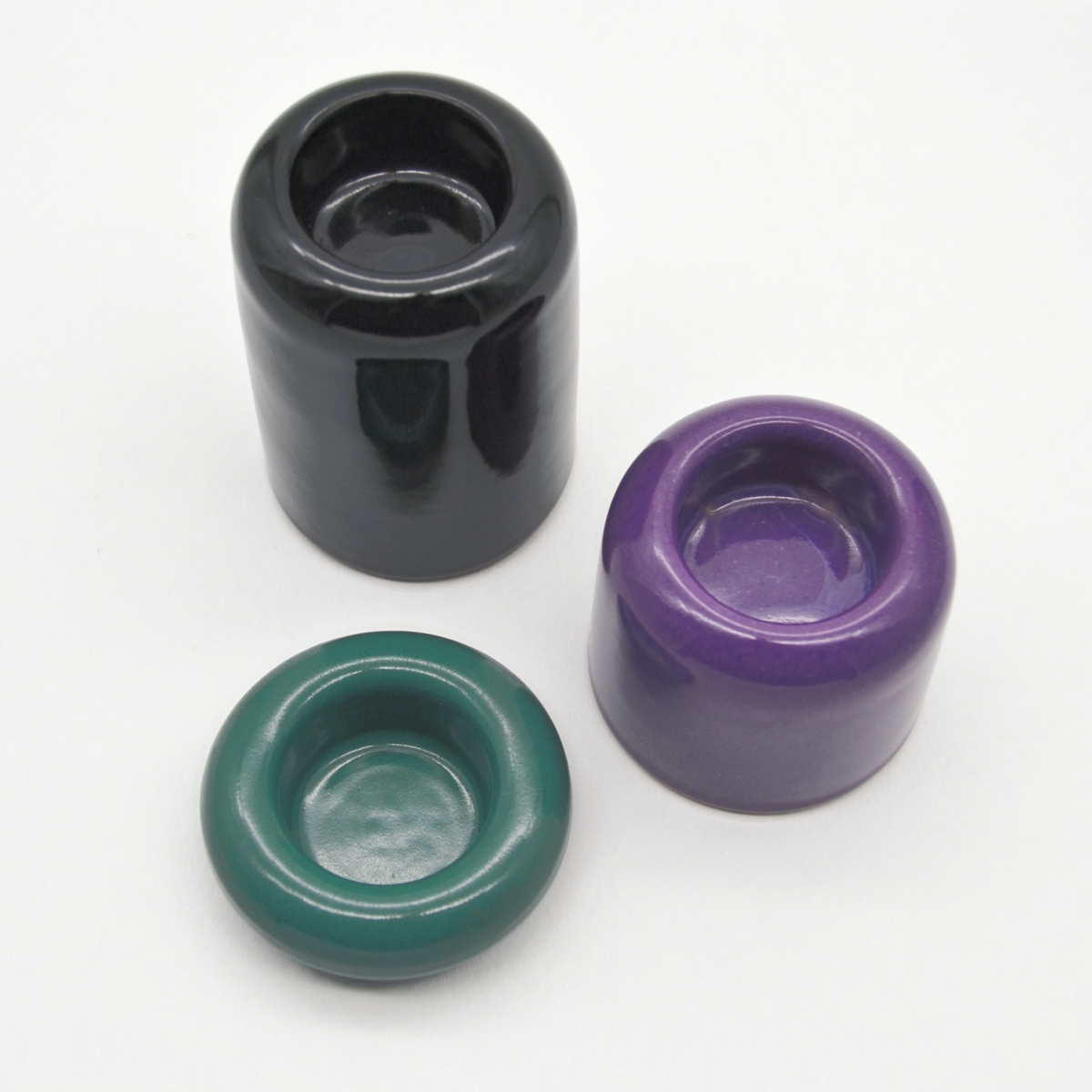 Set von 3 Teelichthalter aus Keramik Multicolor