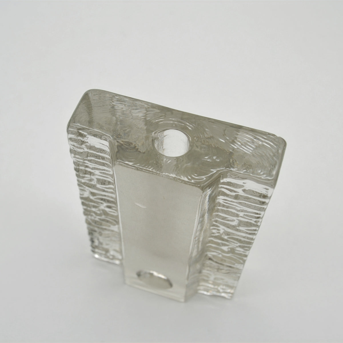 Vintage Solifleur Glasvase mit Relief