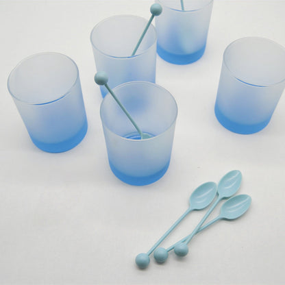 Vintage Glas Leonardo JOY von Leonardo hellblau Set von 5