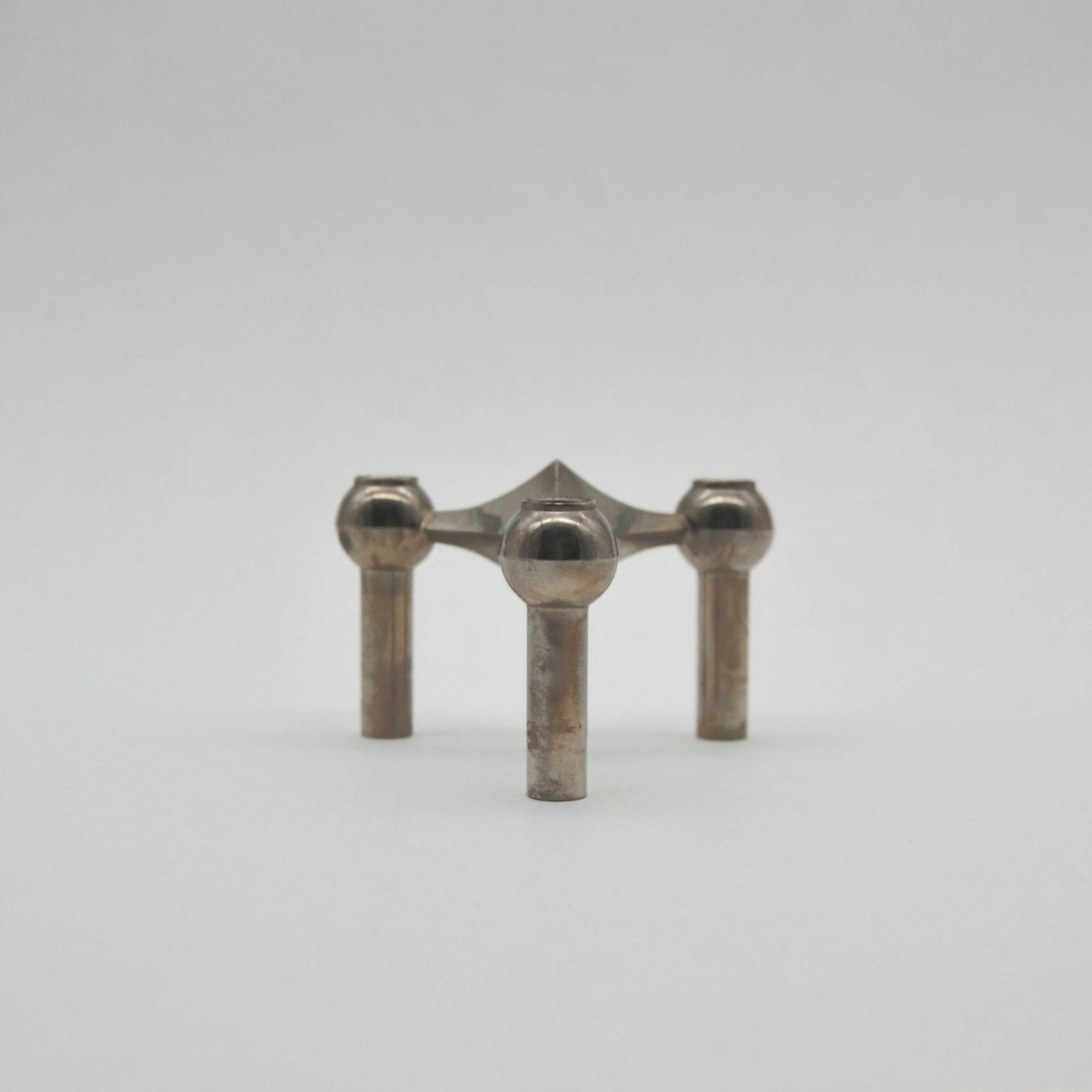 Vintage Kerzenhalter Modul Stoff Nagel S22 verchromtes Metall 60er Jahre