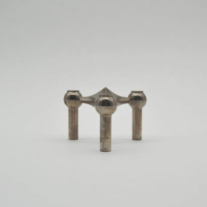 Vintage Kerzenhalter Modul Stoff Nagel S22 verchromtes Metall 60er Jahre