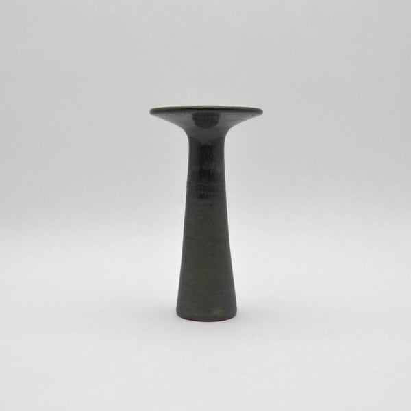 Ceramic Candle Holder dark green/moss green, H 18.5 cm