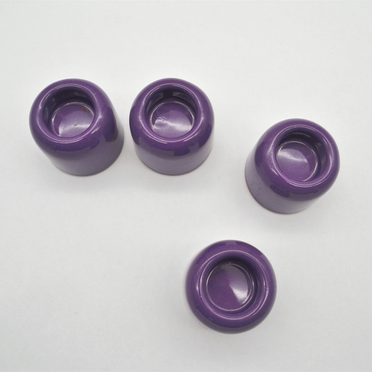 Vintage Tealight Holder Stoneware Purple