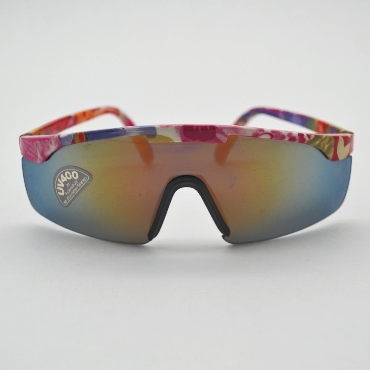 Lunettes de soleil vintage à motif floral rose