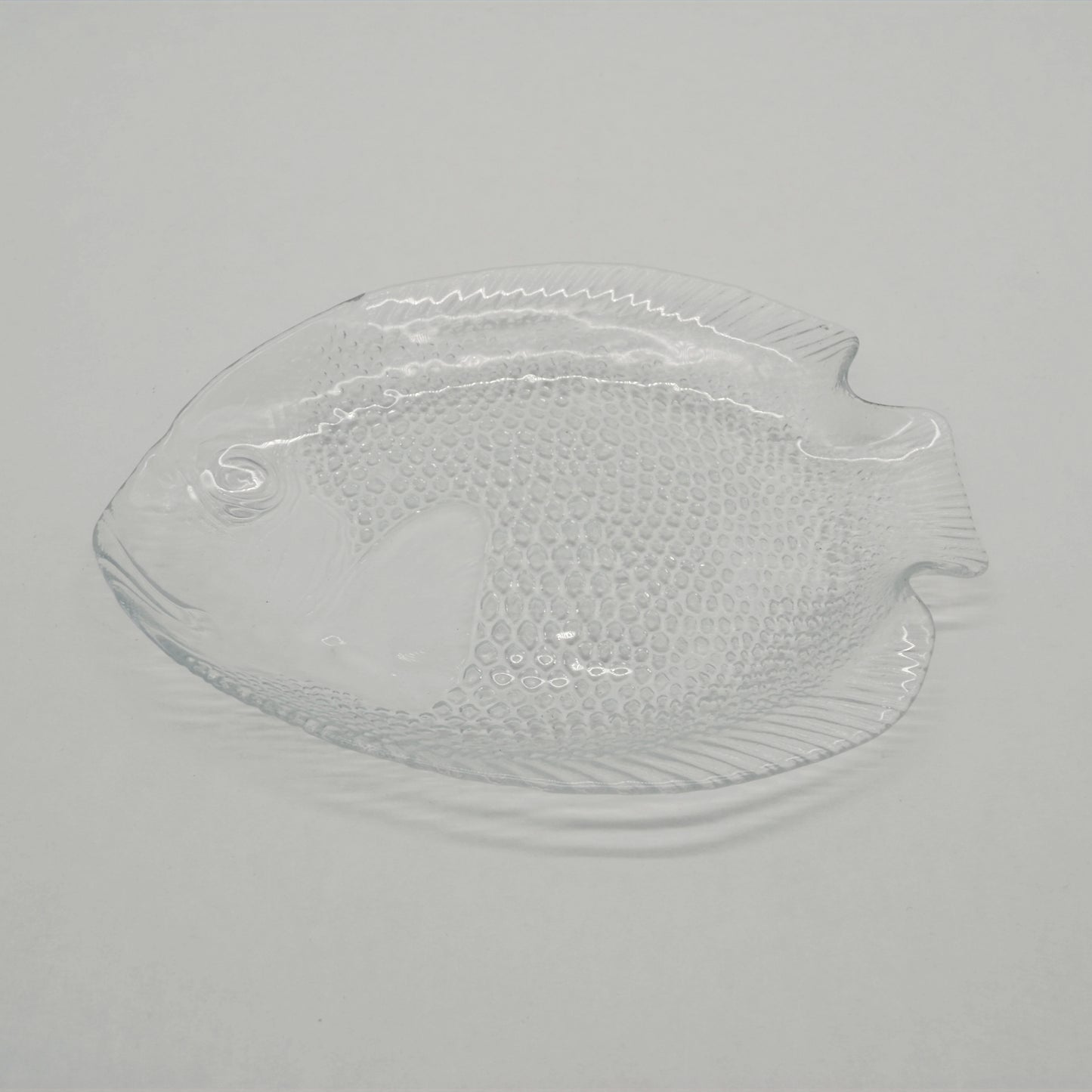 Vintage glass fish plate by Arcoroc