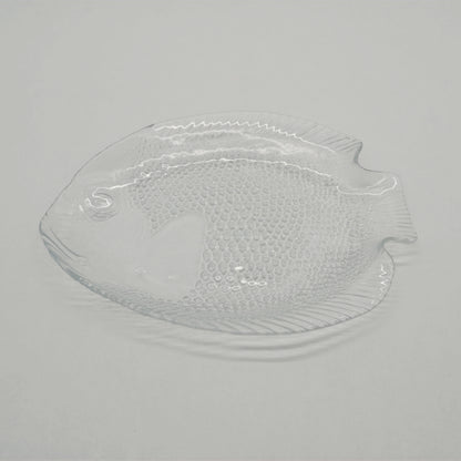 Vintage glass fish plate by Arcoroc