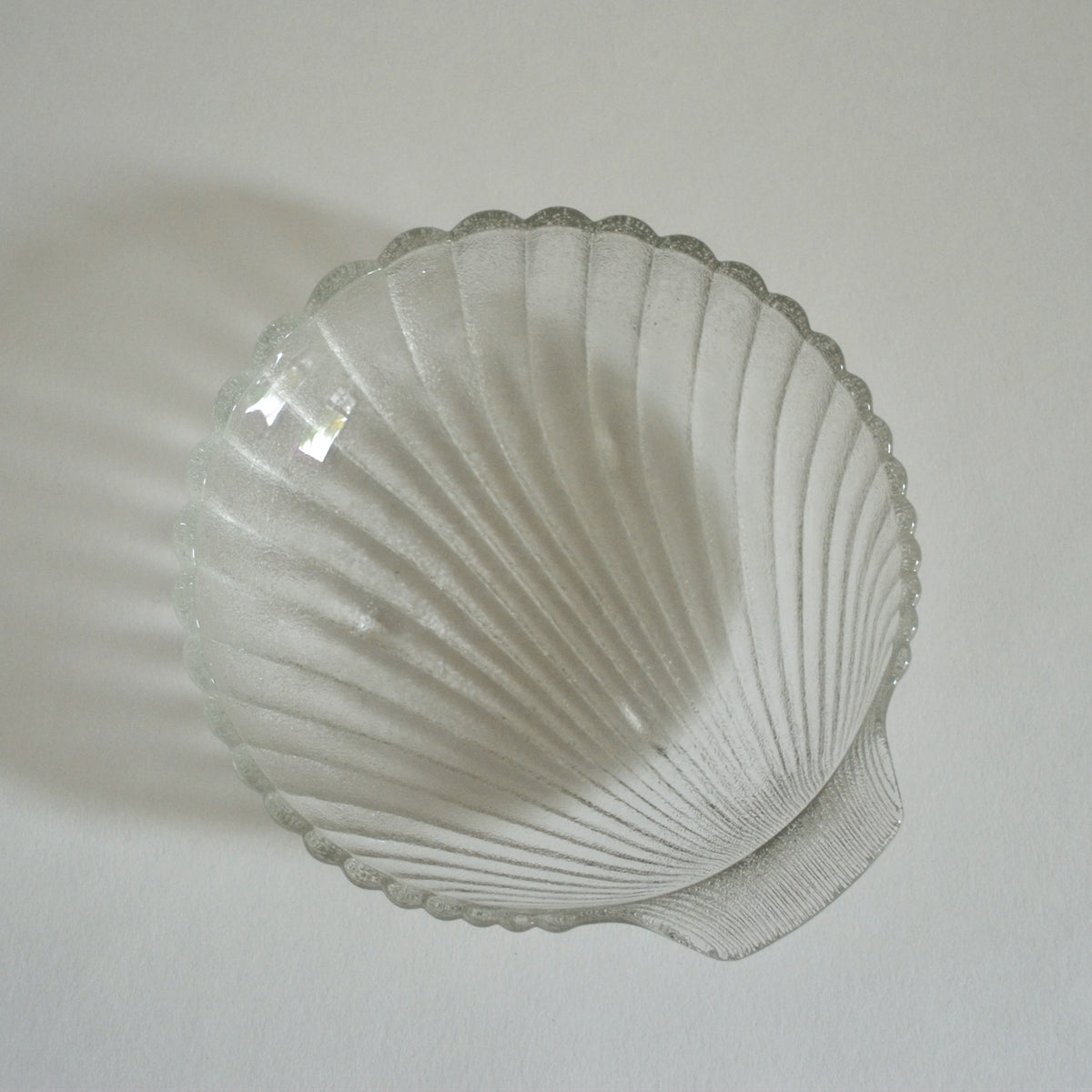Vintage Muschelschale aus Pressglas
