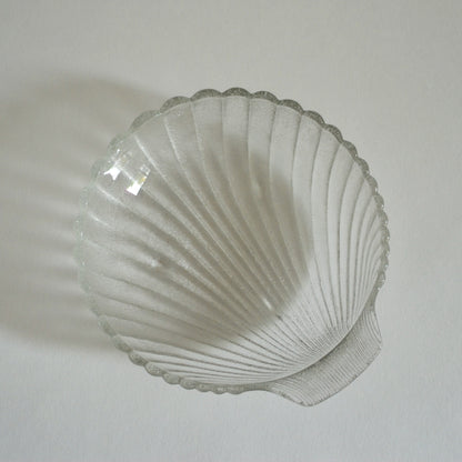 Vintage Muschelschale aus Pressglas