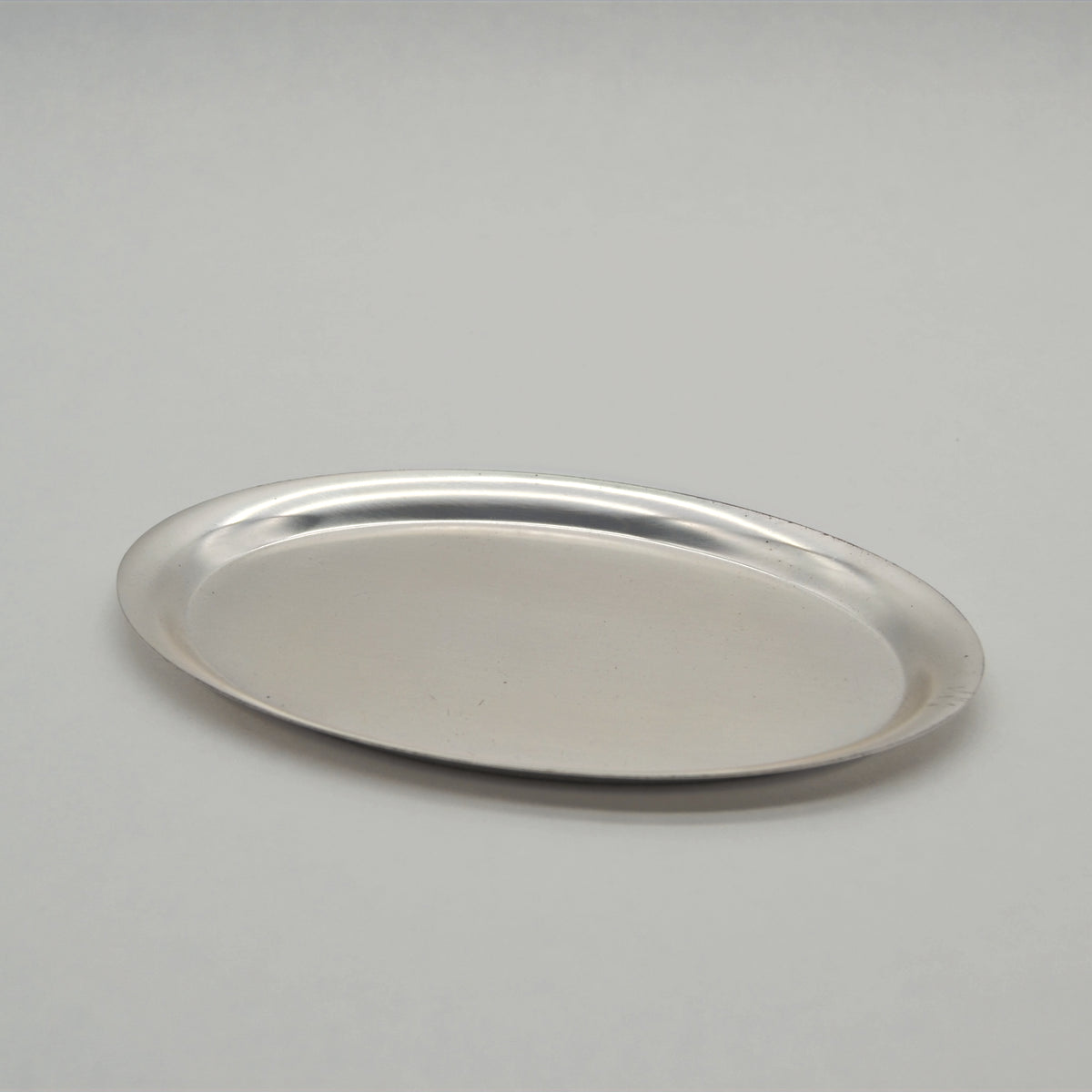 Vintage Servierplatte Edelstahl matt oval