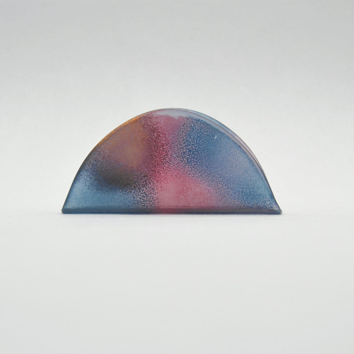 Porte-serviettes en verre peint à la main bleu violet rose or