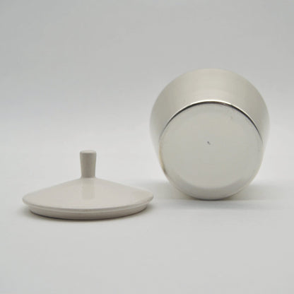 Vintage Sugar Bowl by Melitta Aluminum White Porcelain