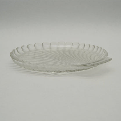 Assiette en verre texturé coquillage vintage