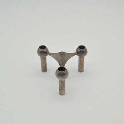 Vintage Kerzenhalter Modul Stoff Nagel S22 verchromtes Metall 60er Jahre