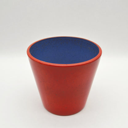 Jardinière vintage en grès rouge/bleu