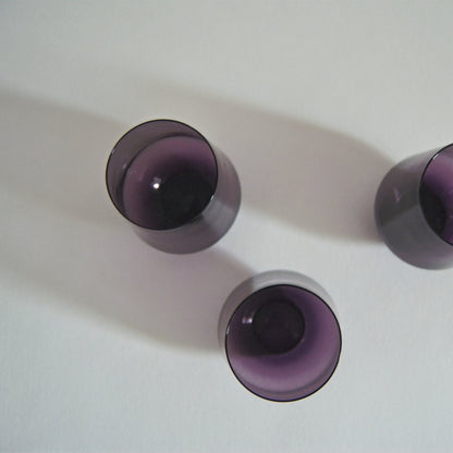Set von 3 Gläser Lila aus Glas, H 10 cm