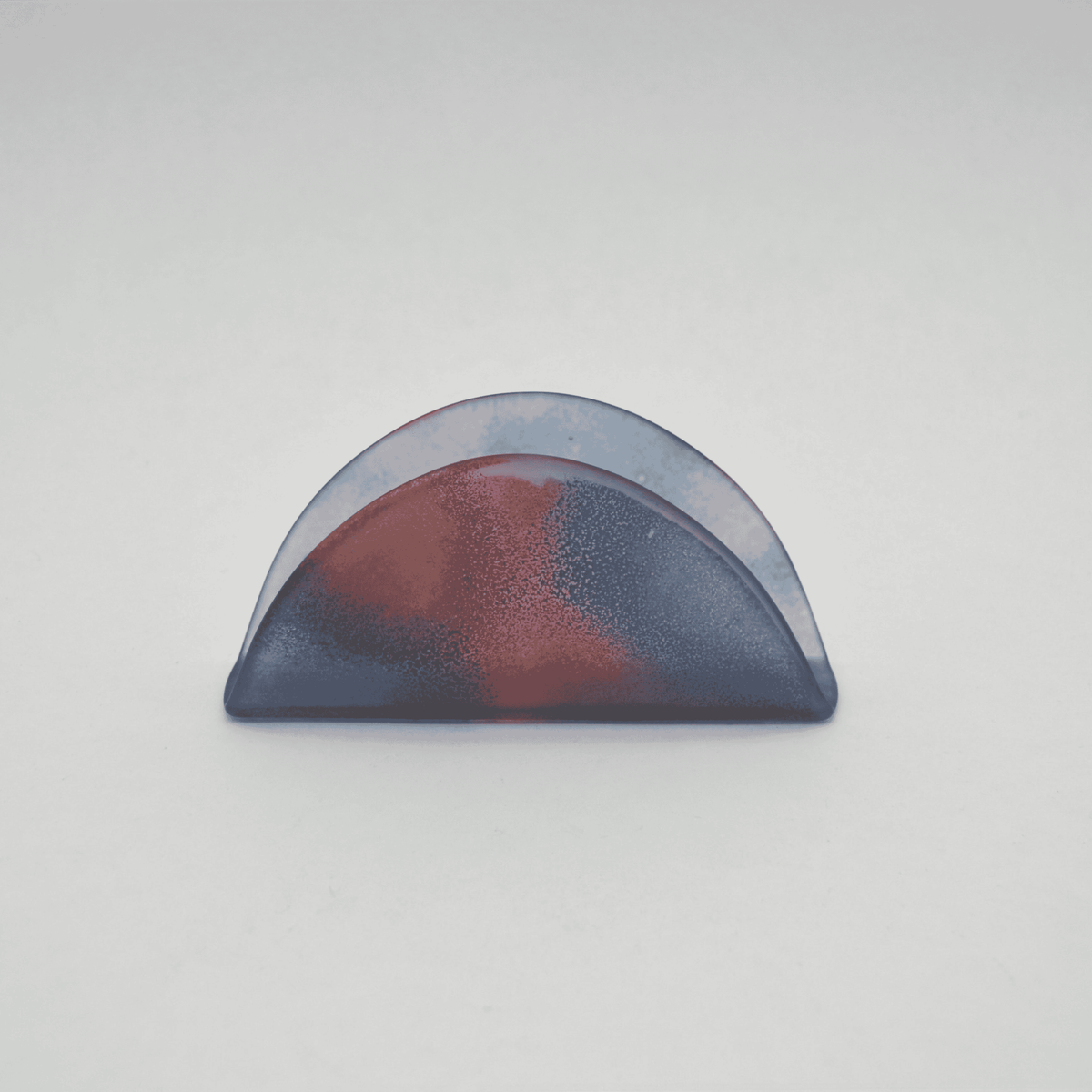 Porte-serviettes en verre peint à la main bleu violet rose or