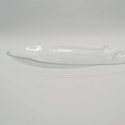 Assiette en verre vintage poisson Arcoroc en verre pressé transparent