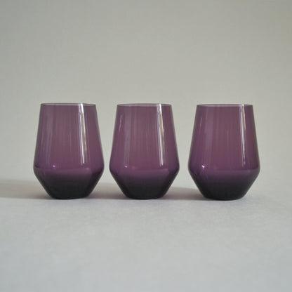 Set von 3 Gläser Lila aus Glas, H 10 cm