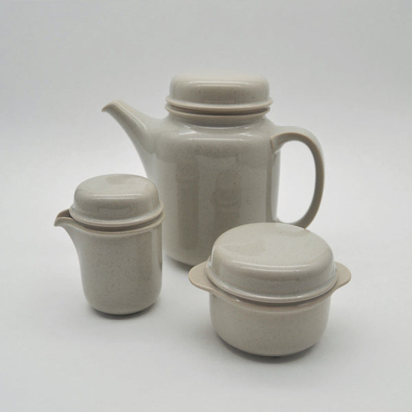 Service vintage gris clair moucheté, 3 pièces