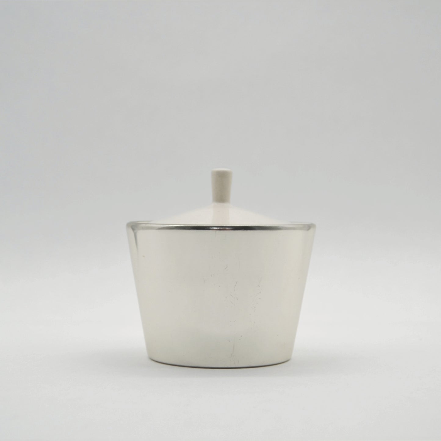 Vintage Sugar Bowl by Melitta Aluminum White Porcelain