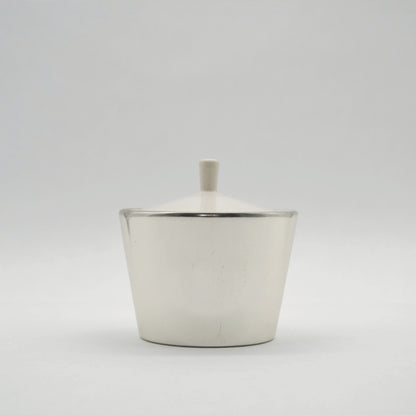Vintage Sugar Bowl by Melitta Aluminum White Porcelain