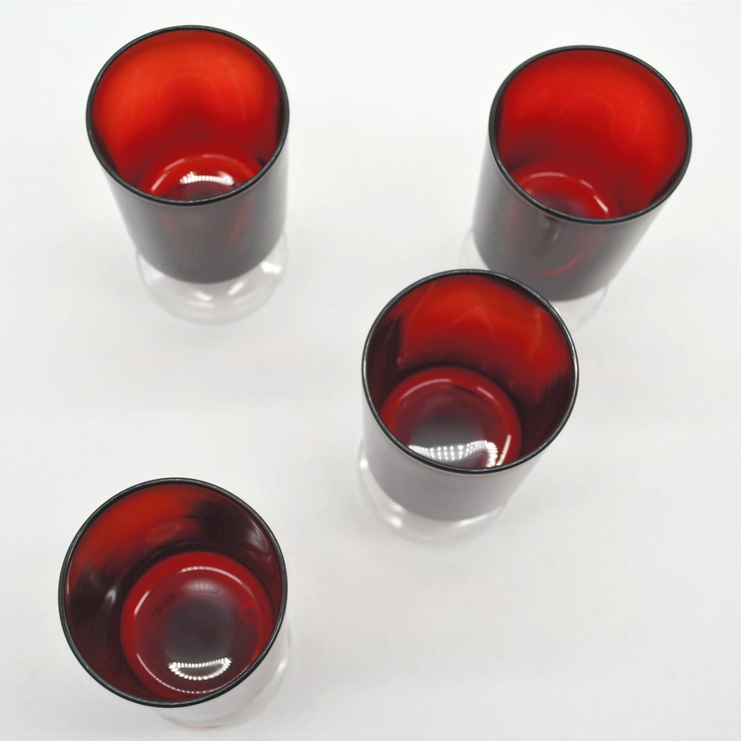 Vintage wine glass red by Luminarc France set of 4