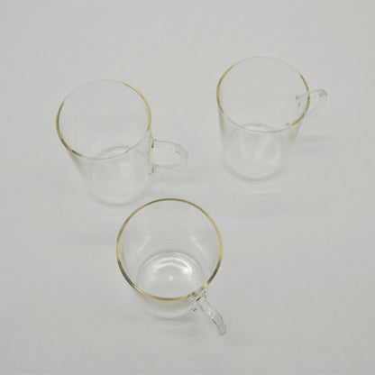 Vintage teacup glass set of 3