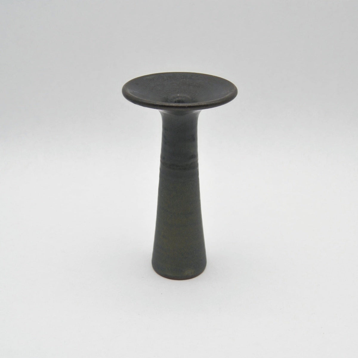 Ceramic Candle Holder dark green/moss green, H 18.5 cm