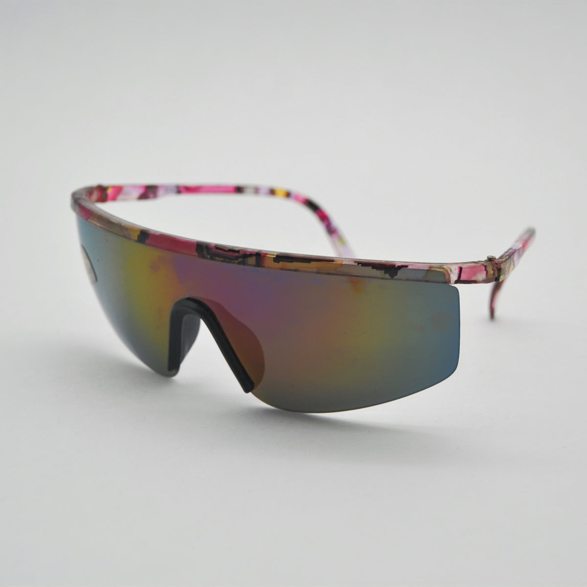 Lunettes de soleil vintage à motifs roses