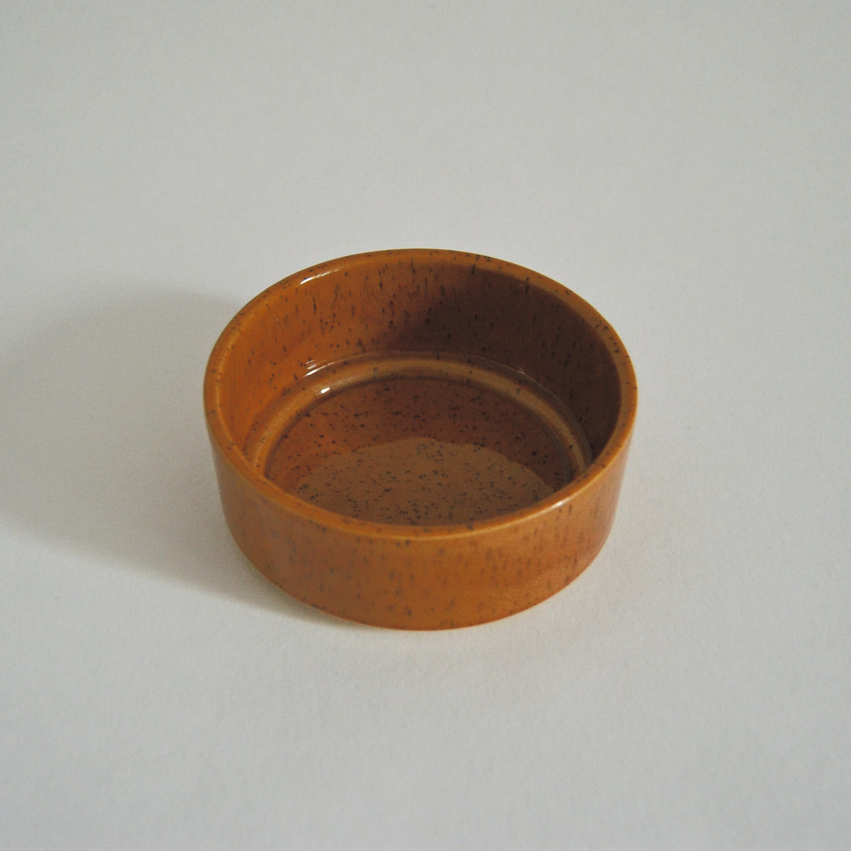 Vintage Schale Steinzeug ocker-schwarz rund Ø 12,5 cm