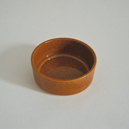 Vintage Schale Steinzeug ocker-schwarz rund Ø 12,5 cm