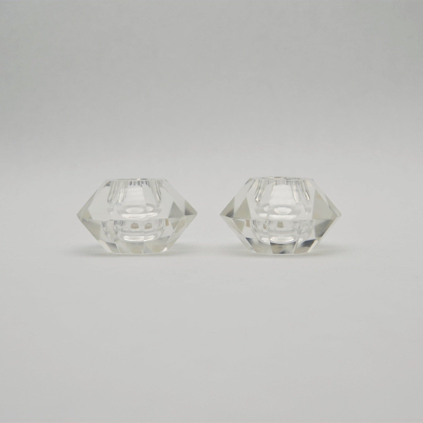 Glass candle holder set of 2