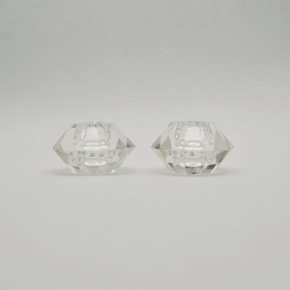 Glass candle holder set of 2
