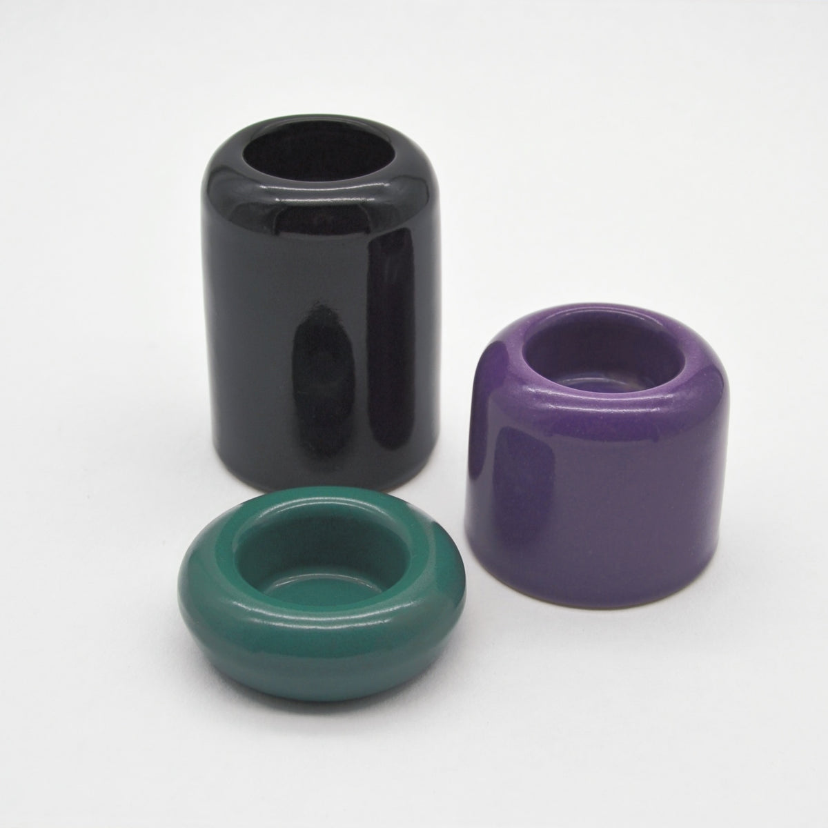 Set von 3 Teelichthalter aus Keramik Multicolor
