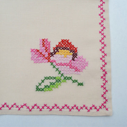 Vintage Serviette bestickt Set von 6