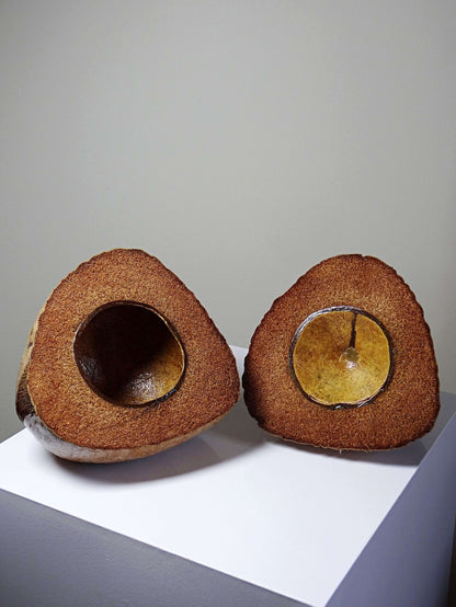 Vintage Dose Kokosnuss, afrikanisches Kunsthandwerk