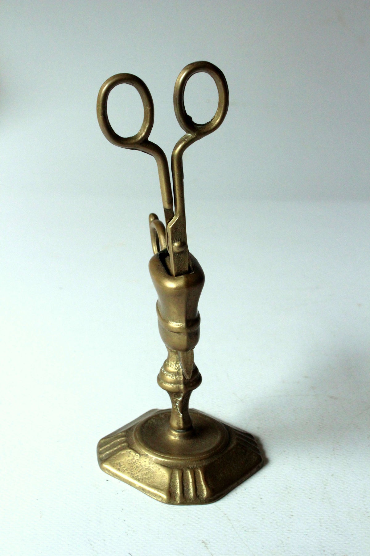 Vintage Kerzenschere mit Ständer aus Messing