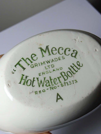 Vintage Fayence-Wärmflasche "The Mecca" von Grimwades England