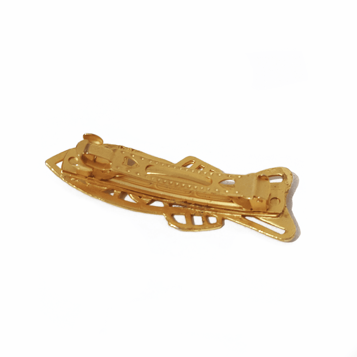 Vintage Fischbarette gehämmertes Metall gold