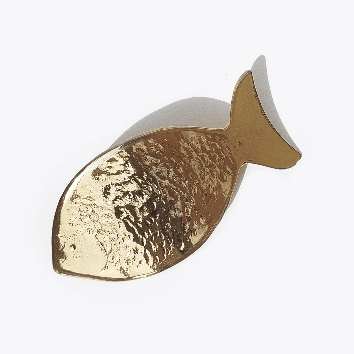 Vintage Fischbarette gehämmertes Metall gold